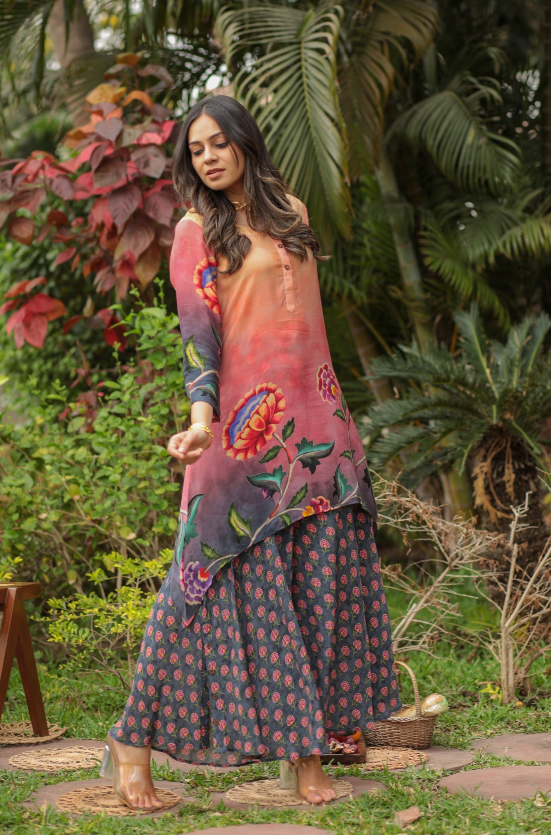 Stitched Casual And Formal Wear Half Kalamkari Printed Maroon Cotton Kurti  at Rs 950/piece in Nagpur